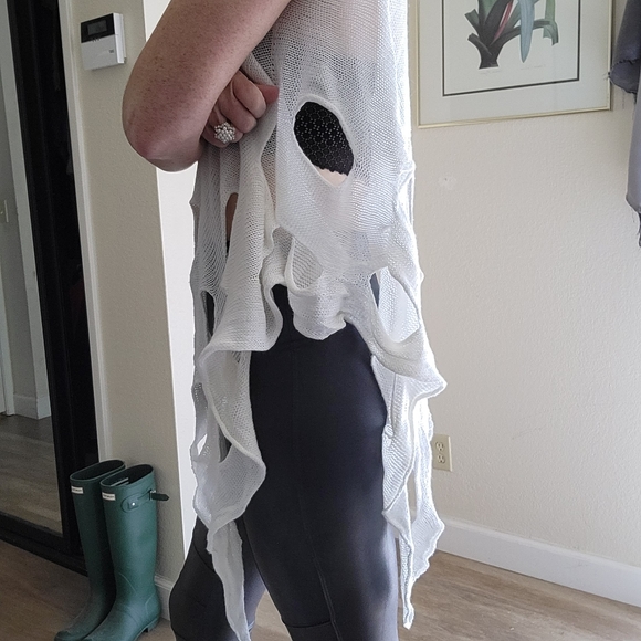 PierAntonio Gaspari white linen top drape type edgy garment made in Italy - Picture 6 of 10